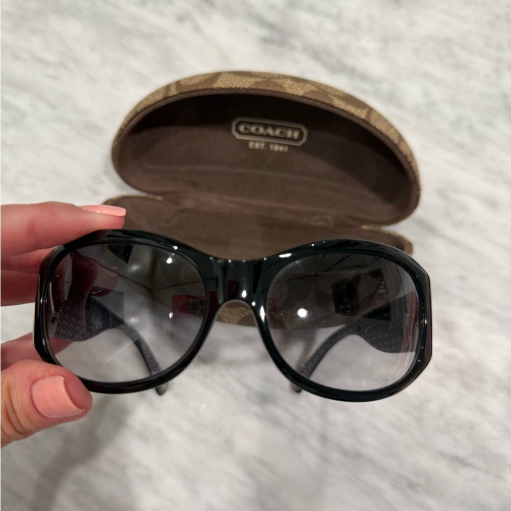 Coach Black Oversized Gradient Sunglasses